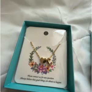 18k Gold Plated Stainless Steel Initial Heart Necklace